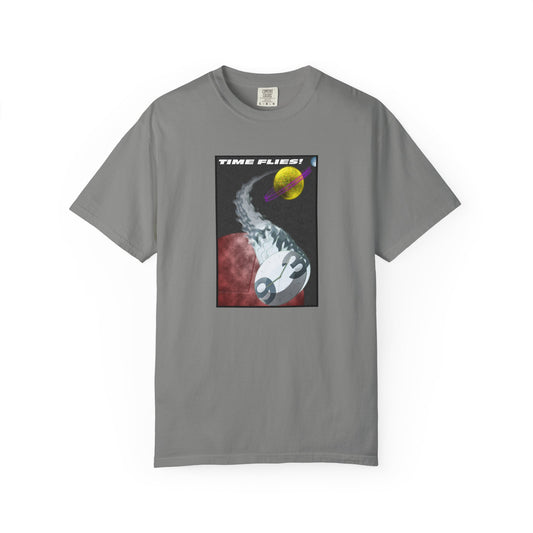 Cosmic Vibes Unisex T-shirt, Space-Themed Tee for Dreamers, Gift for Astronomy Lovers, Casual Wear, Time Flies Apparel