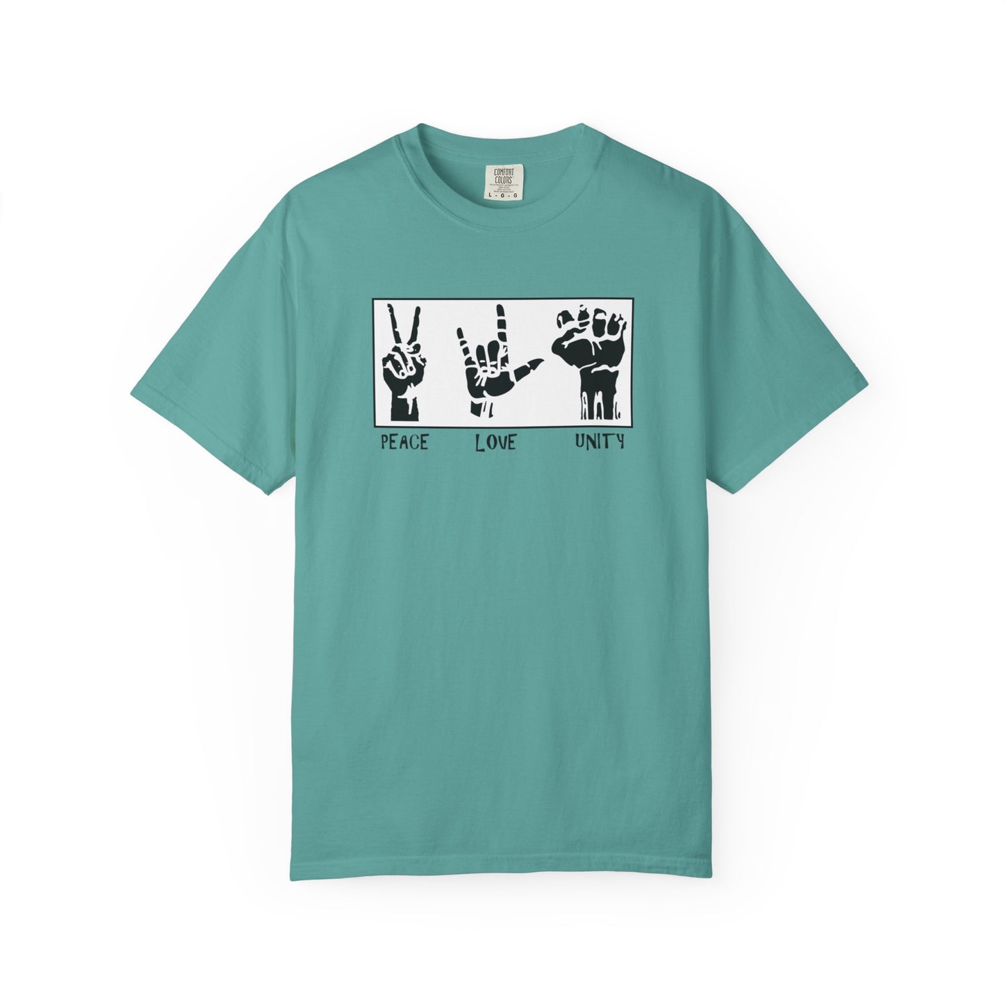 Peace Love Unity Unisex T-Shirt | Mindset Apparel | Trendy Graphic Tee | Perfect for Festivals, Casual Wear, Gifts, Summer Style